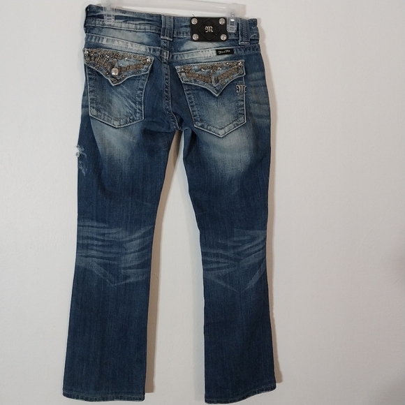 Miss Me Size 28x34 Distressed Dr Blue Denim - Picture 12 of 14